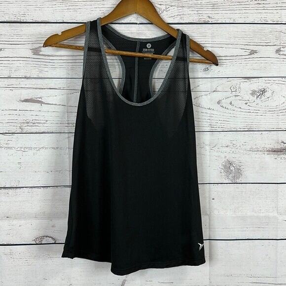 Old Navy Tank Womens Medium Black Gray Light Weight Racer Back Active - Picture 1 of 8